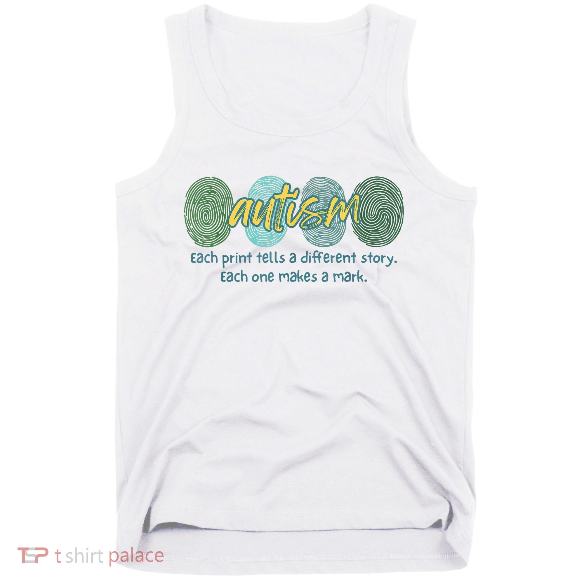 Fingerprint Autism Each Print Tells A Different Story Tank Top