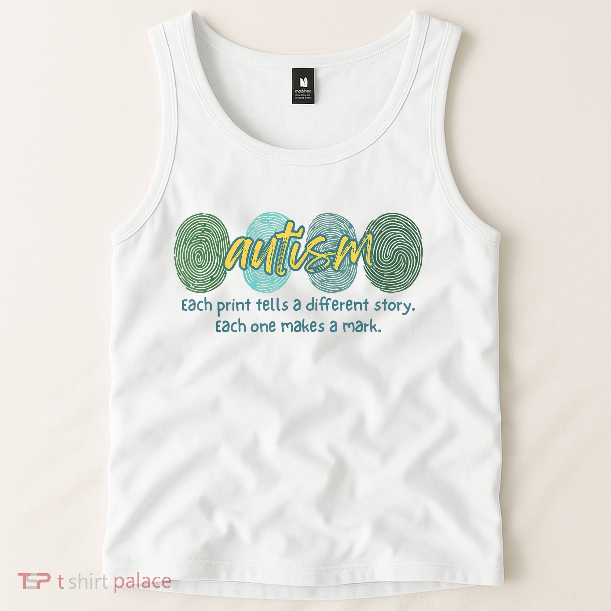 Fingerprint Autism Each Print Tells A Different Story Tank Top