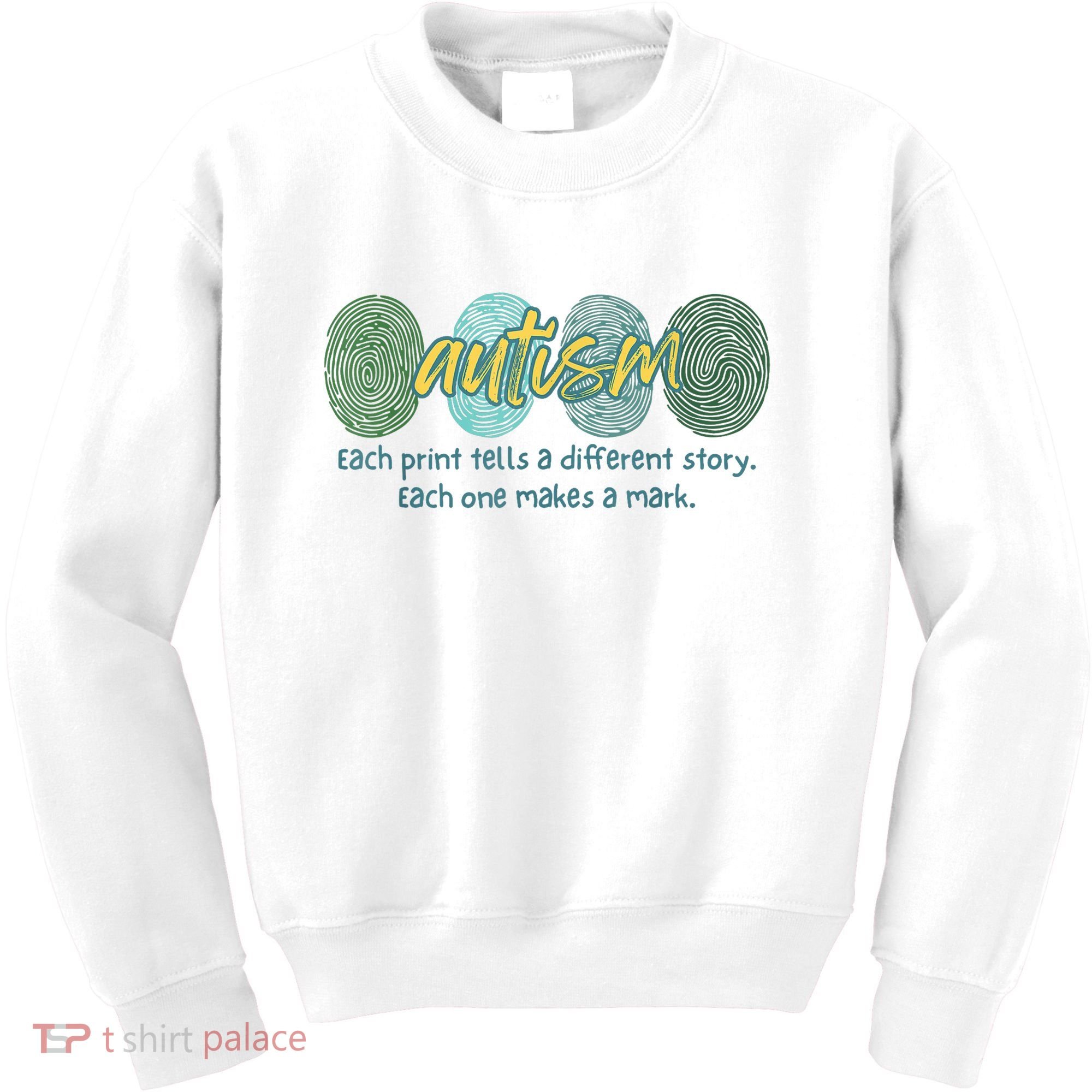 Fingerprint Autism Each Print Tells A Different Story Kids Sweatshirt