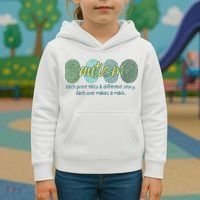 Fingerprint Autism Each Print Tells A Different Story Kids Hoodie thumb 3