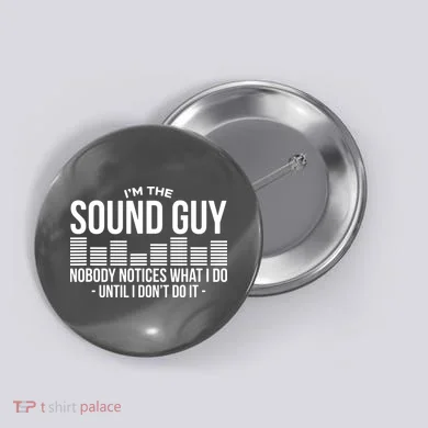 Funny Audio Engineer Sound Technician Guy Gift Button