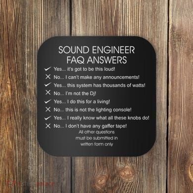 Funny Audio Engineer Definition Sound Technician Guy Gift Coaster