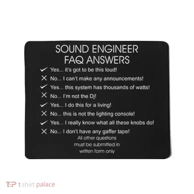 Funny Audio Engineer Definition Sound Technician Guy Gift Mousepad