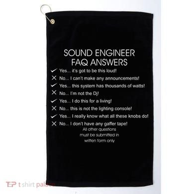 Funny Audio Engineer Definition Sound Technician Guy Gift Golf Towel