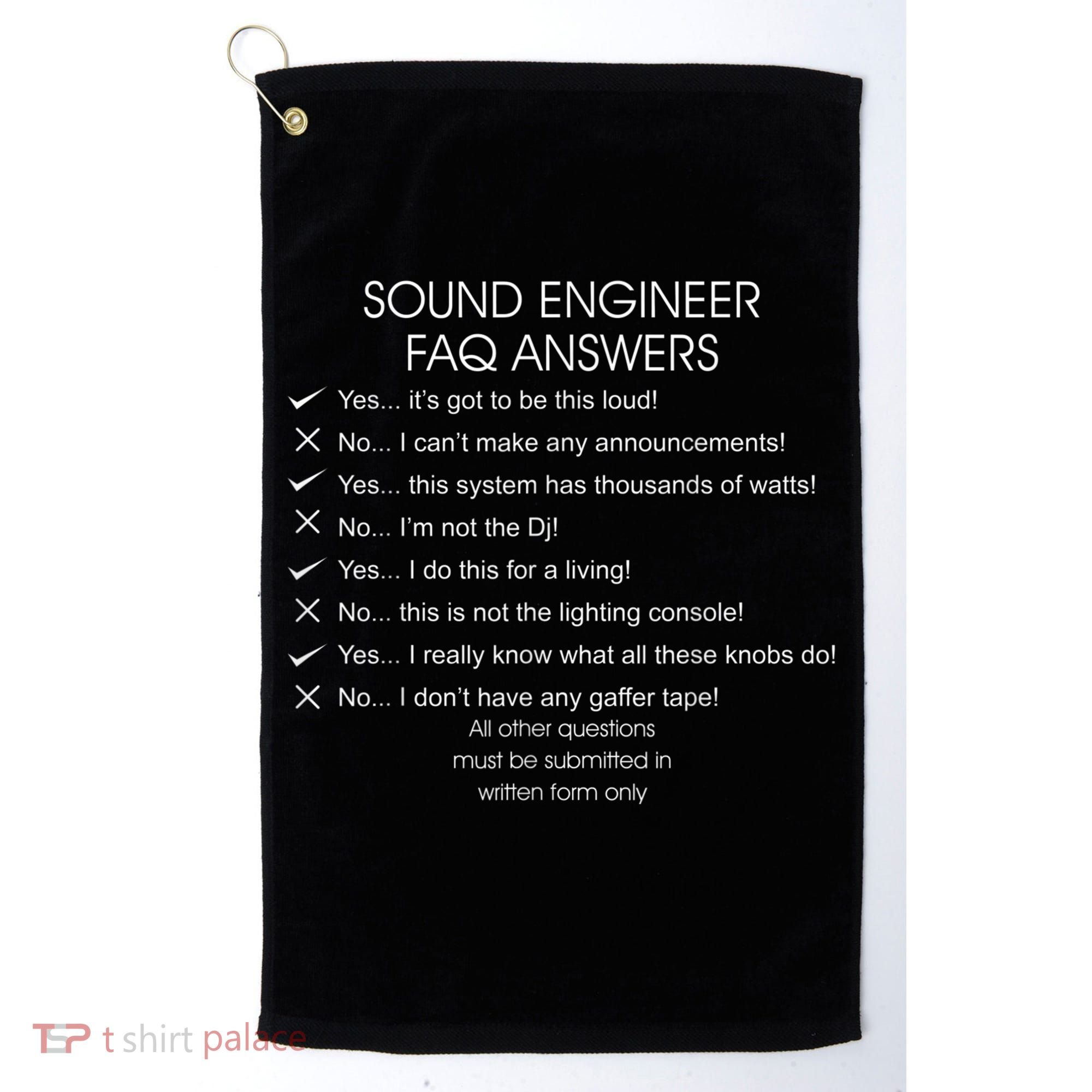 Funny Audio Engineer Definition Sound Technician Guy Gift Golf Towel