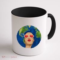 Female Afro Earth Day Coffee Mug thumb 1