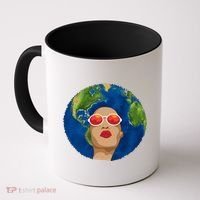 Female Afro Earth Day Coffee Mug thumb 0
