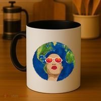Female Afro Earth Day Coffee Mug thumb 4