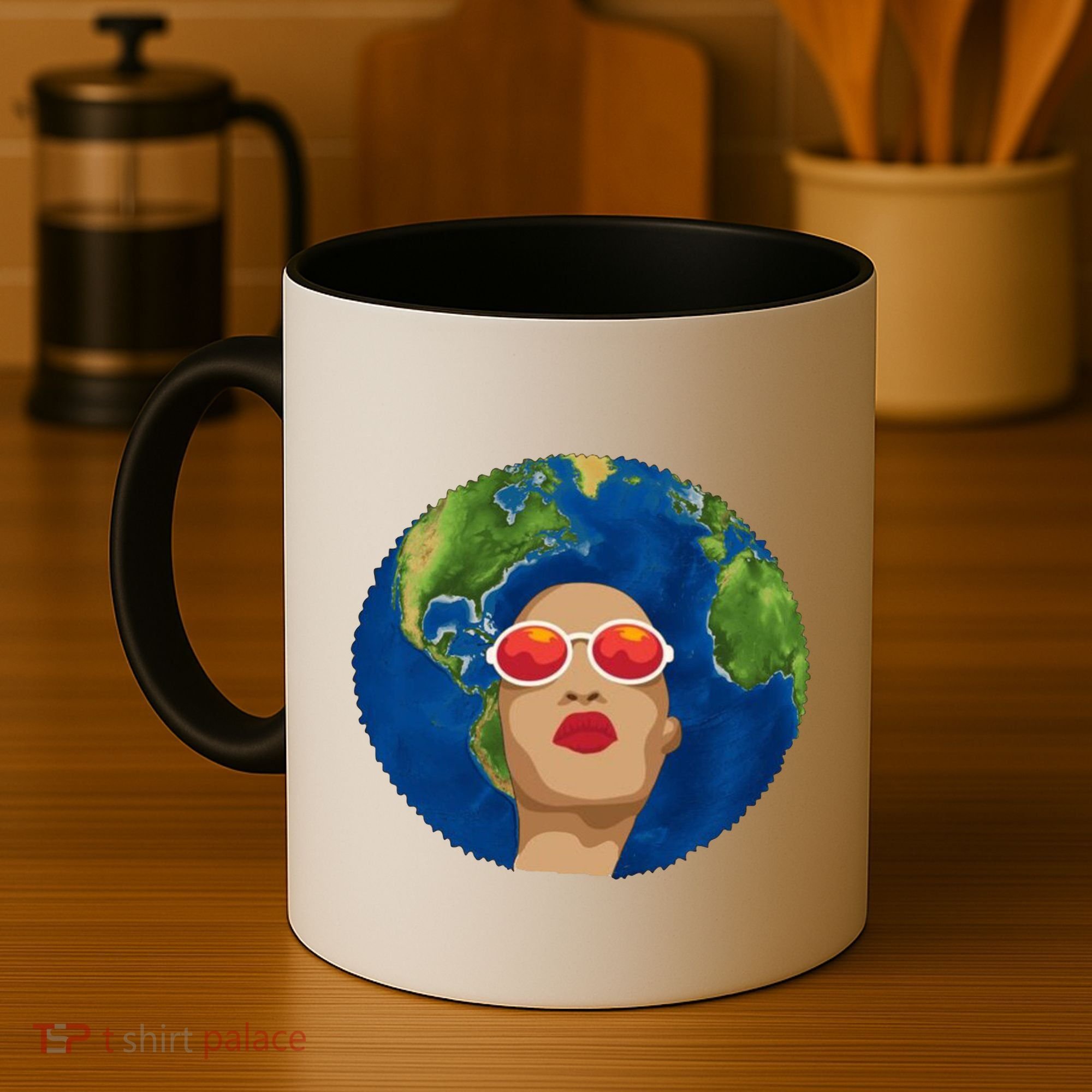 Female Afro Earth Day Coffee Mug