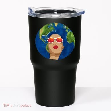 Female Afro Earth Day Tumbler