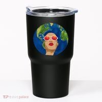 Female Afro Earth Day Tumbler thumb 0