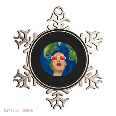 Female Afro Earth Day Ornament