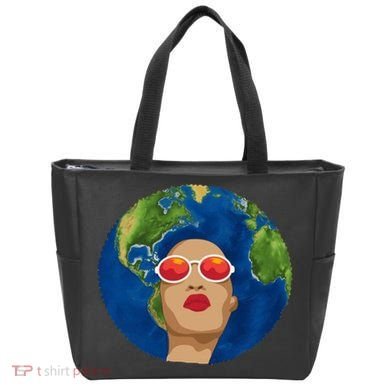 Female Afro Earth Day Tote Bag