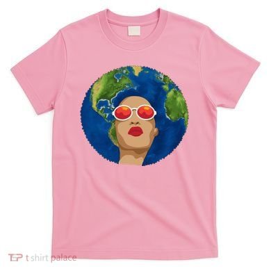Female Afro Earth Day T-Shirt