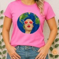 Female Afro Earth Day Women's T-Shirt thumb 2