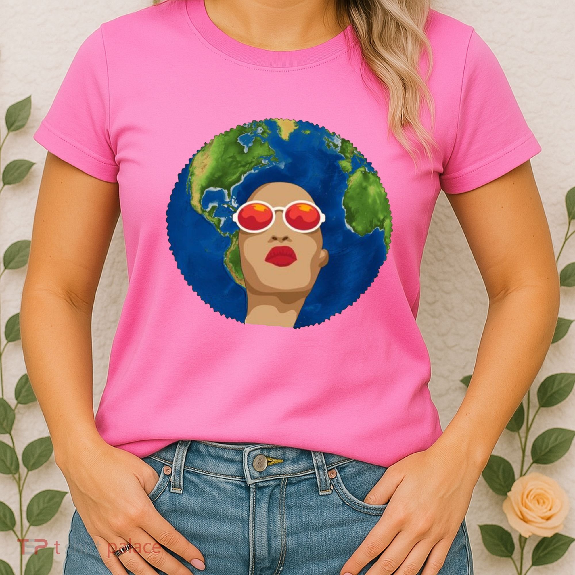 Female Afro Earth Day Women's T-Shirt