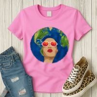 Female Afro Earth Day Women's T-Shirt thumb 3
