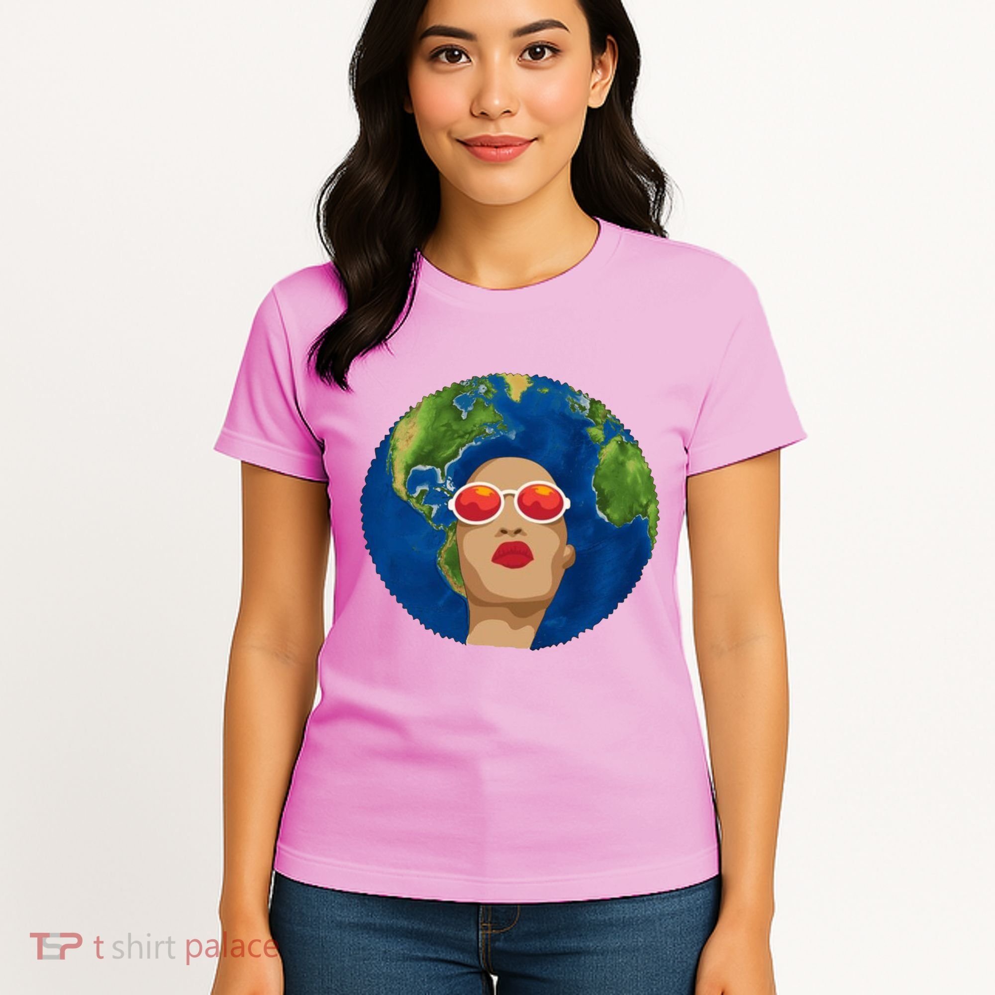 Female Afro Earth Day Women's T-Shirt