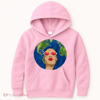 Female Afro Earth Day Kids Hoodie