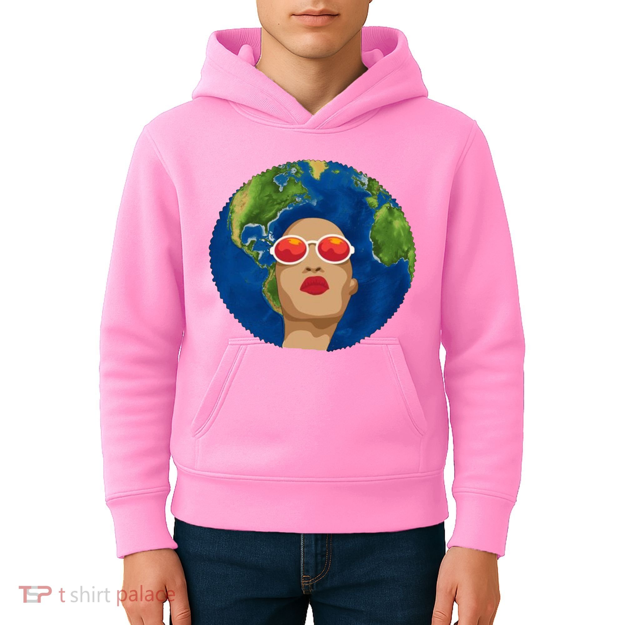 Female Afro Earth Day Kids Hoodie