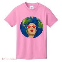 Female Afro Earth Day Kids T-Shirt thumb 0