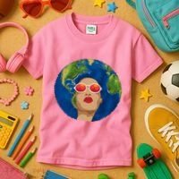 Female Afro Earth Day Kids T-Shirt thumb 3