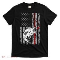 Fishing American Flag Vintage USA Bass Fisherman T-Shirt thumb 0