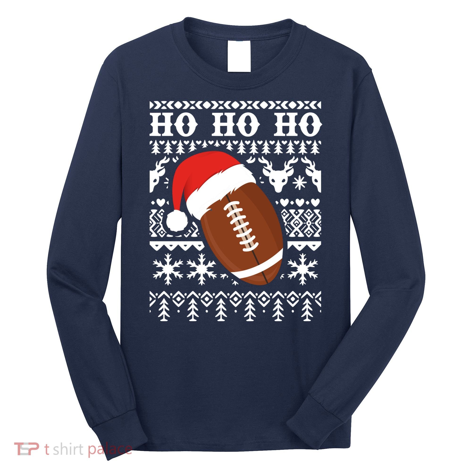 Funny American Football Ugly Christmas Sweater Boy XMAS Long Sleeve Shirt