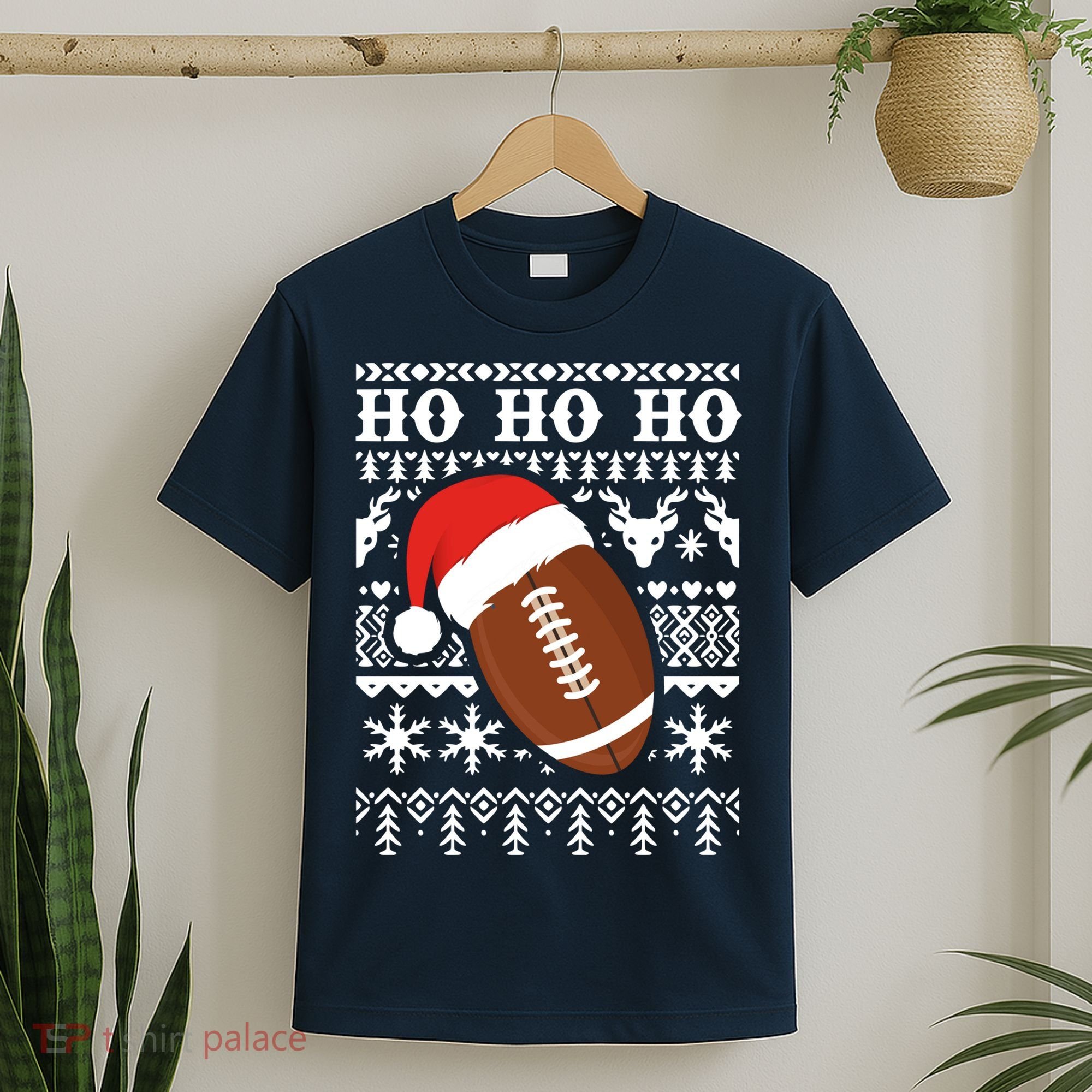Funny American Football Ugly Christmas Sweater Boy XMAS T-Shirt