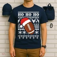 Funny American Football Ugly Christmas Sweater Boy XMAS T-Shirt thumb 6