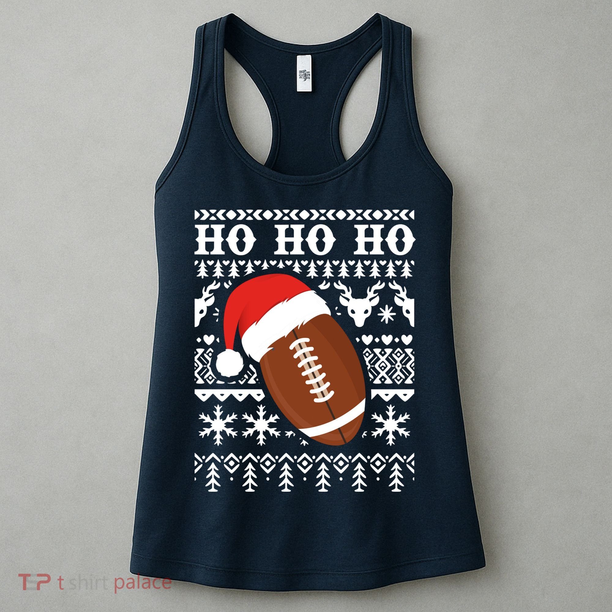Funny American Football Ugly Christmas Sweater Boy XMAS Women's Tank Top