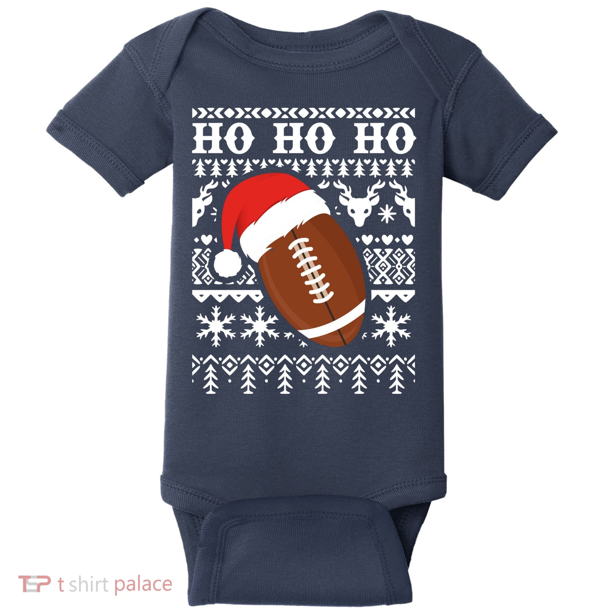 Funny American Football Ugly Christmas Sweater Boy XMAS Baby Bodysuit