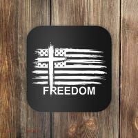 Freedom American Flag Cross Christian Coaster thumb 0