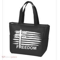 Freedom American Flag Cross Christian Tote Bag thumb 3