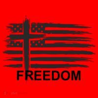 Freedom American Flag Cross Christian Santa Hat thumb 1
