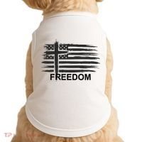 Freedom American Flag Cross Christian Doggie Tank thumb 0