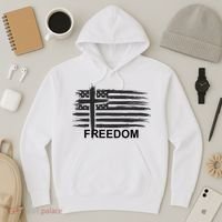 Freedom American Flag Cross Christian Hoodie thumb 3