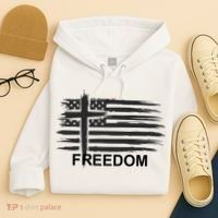 Freedom American Flag Cross Christian Hoodie thumb 4