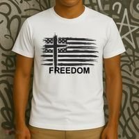 Freedom American Flag Cross Christian T-Shirt thumb 3