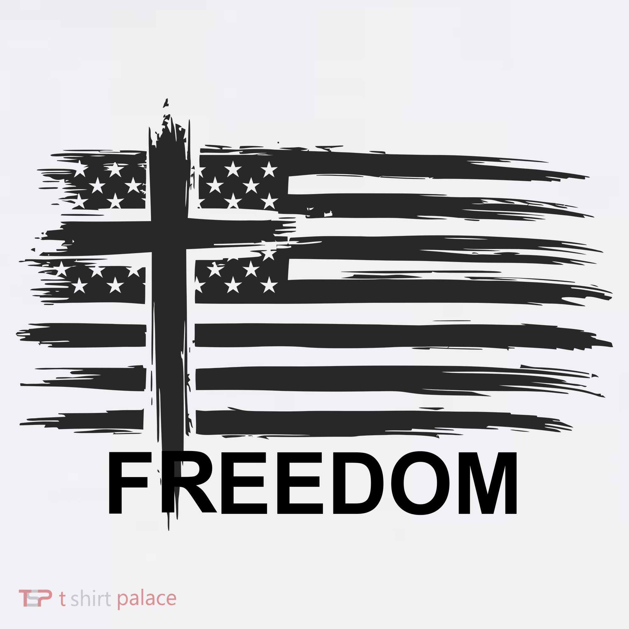 Freedom American Flag Cross Christian T-Shirt