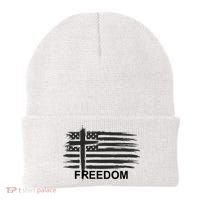 Freedom American Flag Cross Christian Beanie thumb 0