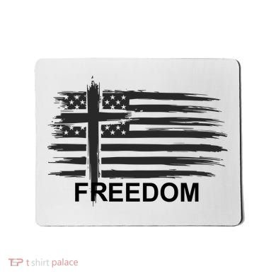 Freedom American Flag Cross Christian Mousepad