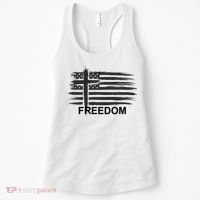 Freedom American Flag Cross Christian Women's Tank Top thumb 0