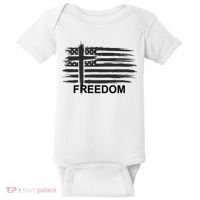 Freedom American Flag Cross Christian Baby Bodysuit thumb 0