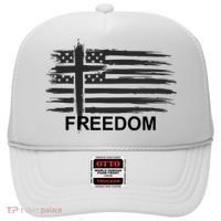 Freedom American Flag Cross Christian Hat thumb 0