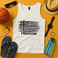 Freedom American Flag Cross Christian Tank Top thumb 4