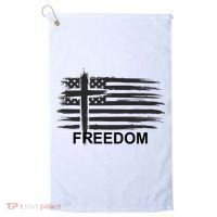Freedom American Flag Cross Christian Golf Towel thumb 0