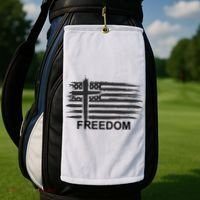 Freedom American Flag Cross Christian Golf Towel thumb 2