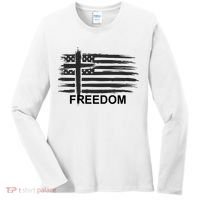 Freedom American Flag Cross Christian Women's Long Sleeve Shirt thumb 0