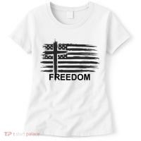 Freedom American Flag Cross Christian Women's T-Shirt thumb 0